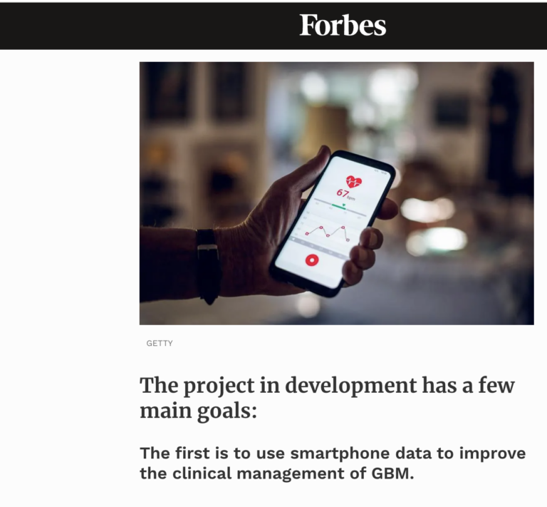 Forbes article about how smartphones can help brain cancer patients